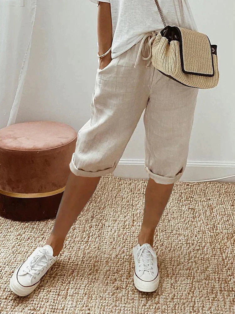 Rosa | Chic, luchtige shorts in linnenmix