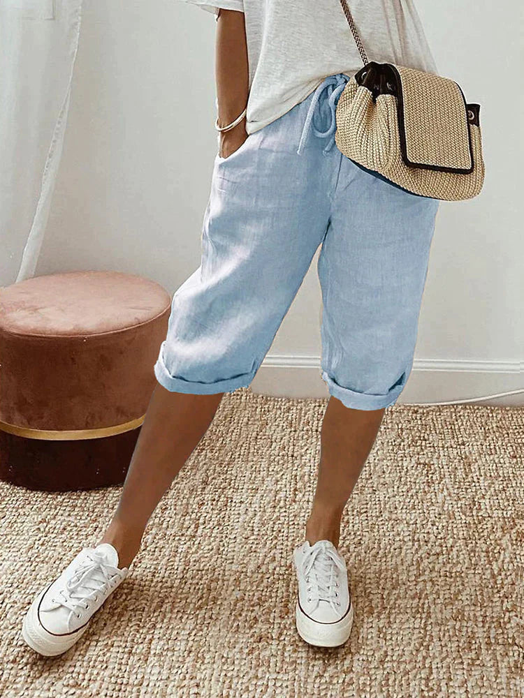 Rosa | Chic, luchtige shorts in linnenmix