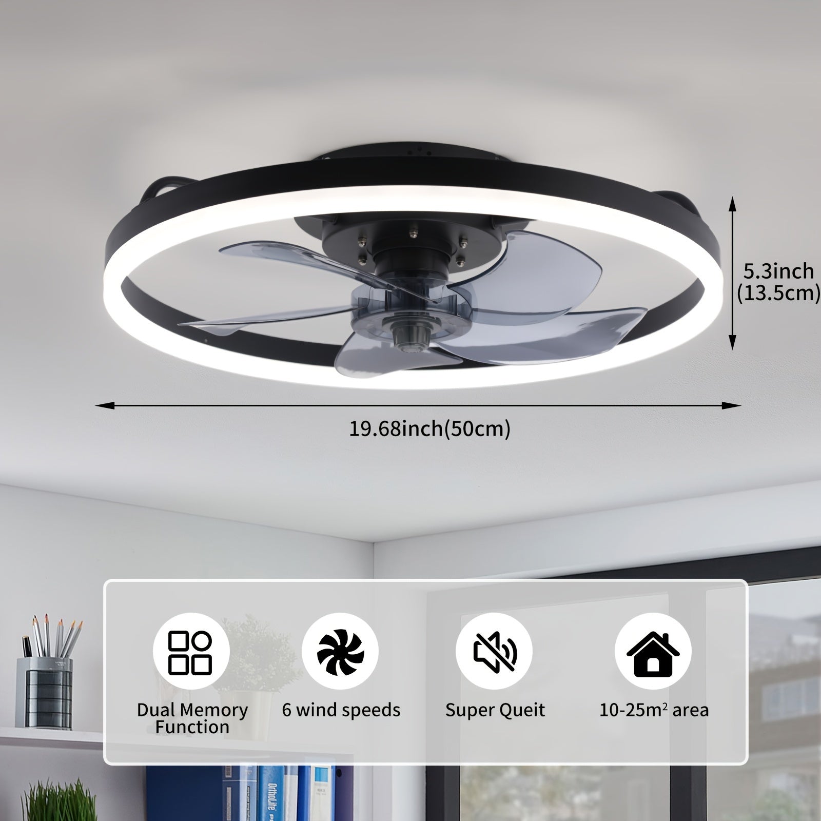 SilentBreeze 50 cm Plafondventilator – Slank en Energiezuinig