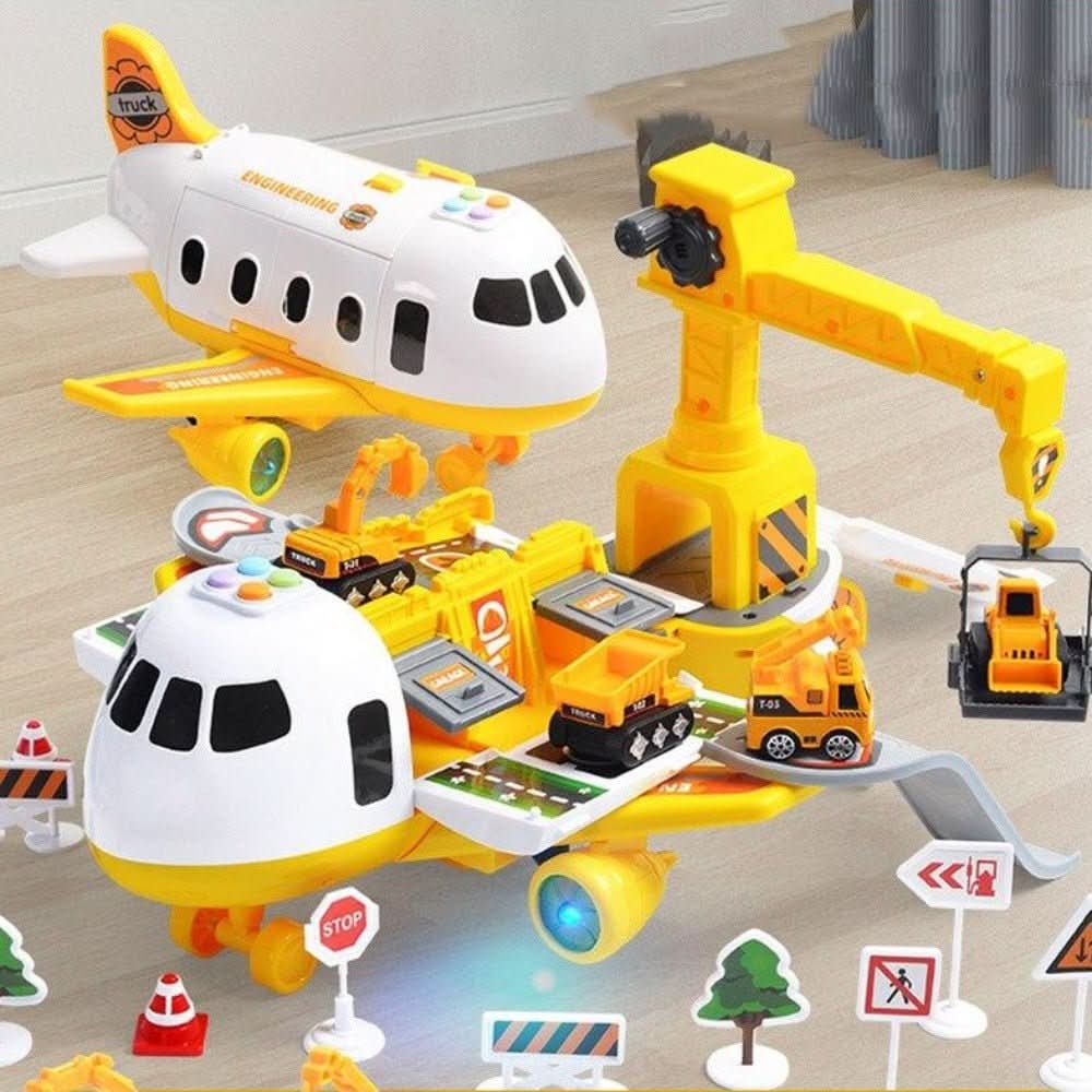 SKYQUEST – Avontuurlijke AirPlay Set met Vliegtuig & Voertuigen voor Creatieve Kinderen