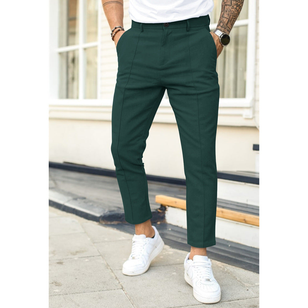 Slim Fit Broek met Voorzakken en Knopsluiting