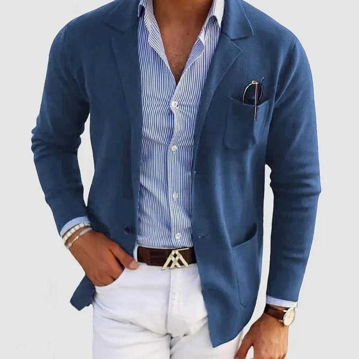 Slim fit herencolbert met reverskraag en knoopsluiting