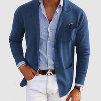 Slim fit herencolbert met reverskraag en knoopsluiting