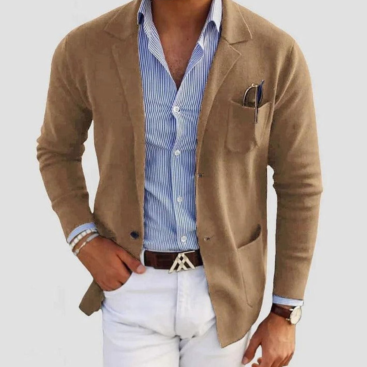 Slim fit herencolbert met reverskraag en knoopsluiting