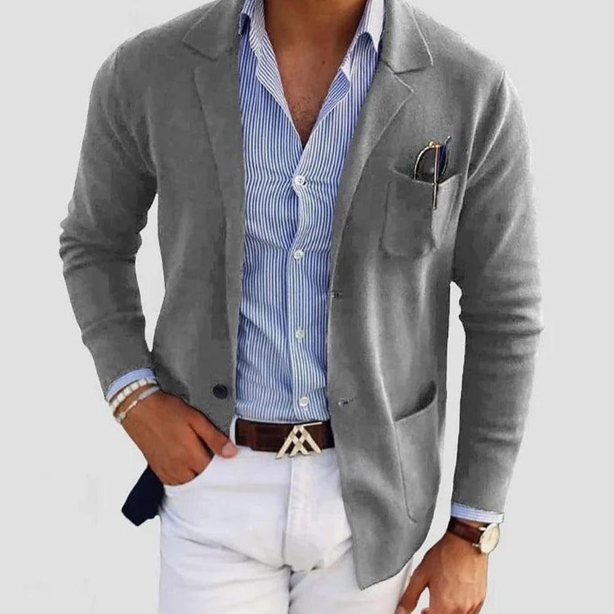 Slim fit herencolbert met reverskraag en knoopsluiting