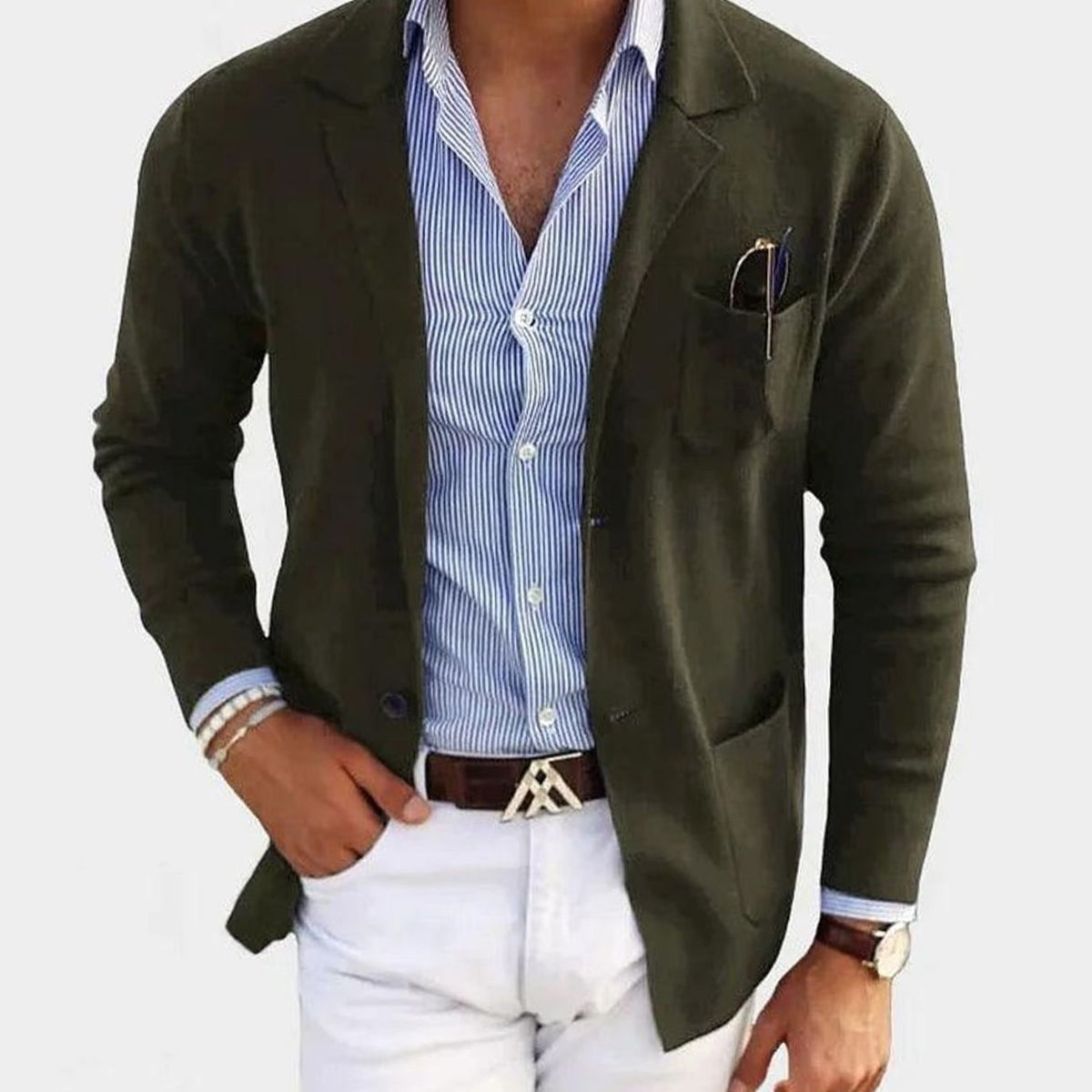 Slim fit herencolbert met reverskraag en knoopsluiting
