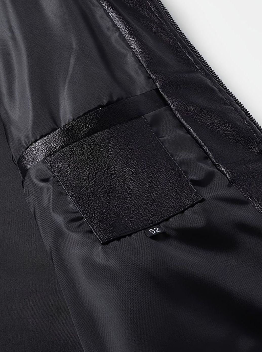 Slim-fit imitatieleren bomberjack met ritssluiting voor heren