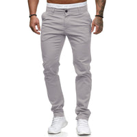 Slim-fit katoenen stretchchino voor heren met een normale taille en comfortabele tailleband