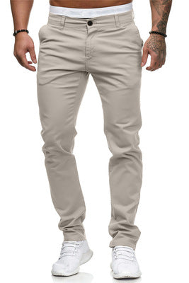 Slim-fit katoenen stretchchino voor heren met een normale taille en comfortabele tailleband