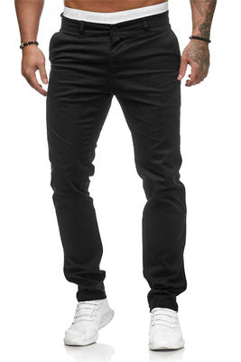 Slim-fit katoenen stretchchino voor heren met een normale taille en comfortabele tailleband