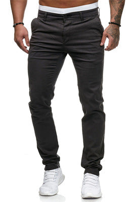Slim-fit katoenen stretchchino voor heren met een normale taille en comfortabele tailleband