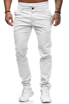 Slim-fit katoenen stretchchino voor heren met een normale taille en comfortabele tailleband