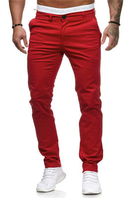 Slim-fit katoenen stretchchino voor heren met een normale taille en comfortabele tailleband