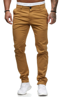 Slim-fit katoenen stretchchino voor heren met een normale taille en comfortabele tailleband