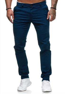 Slim-fit katoenen stretchchino voor heren met een normale taille en comfortabele tailleband