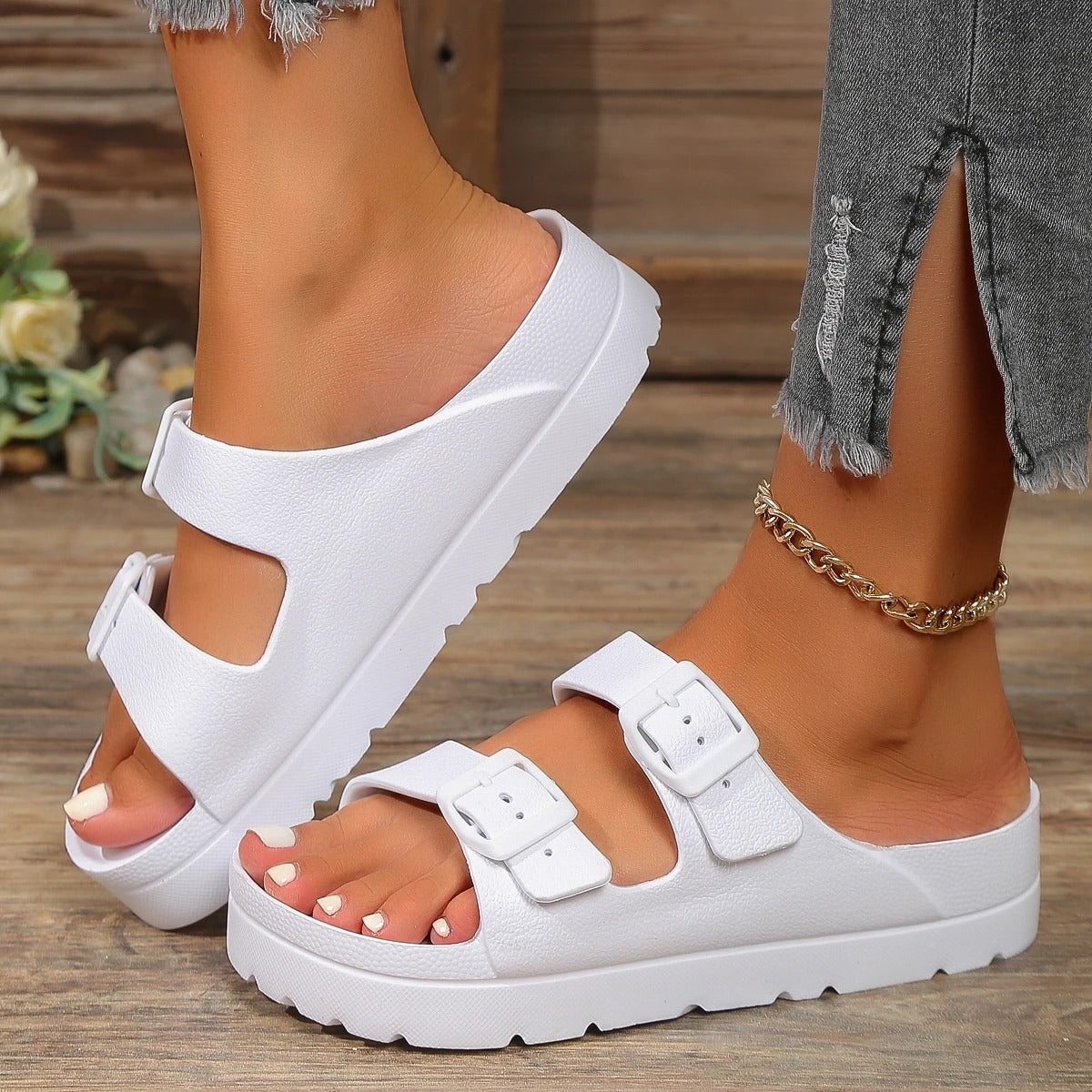 Slippers met Dikke Zool voor Schokabsorptie (Dames)