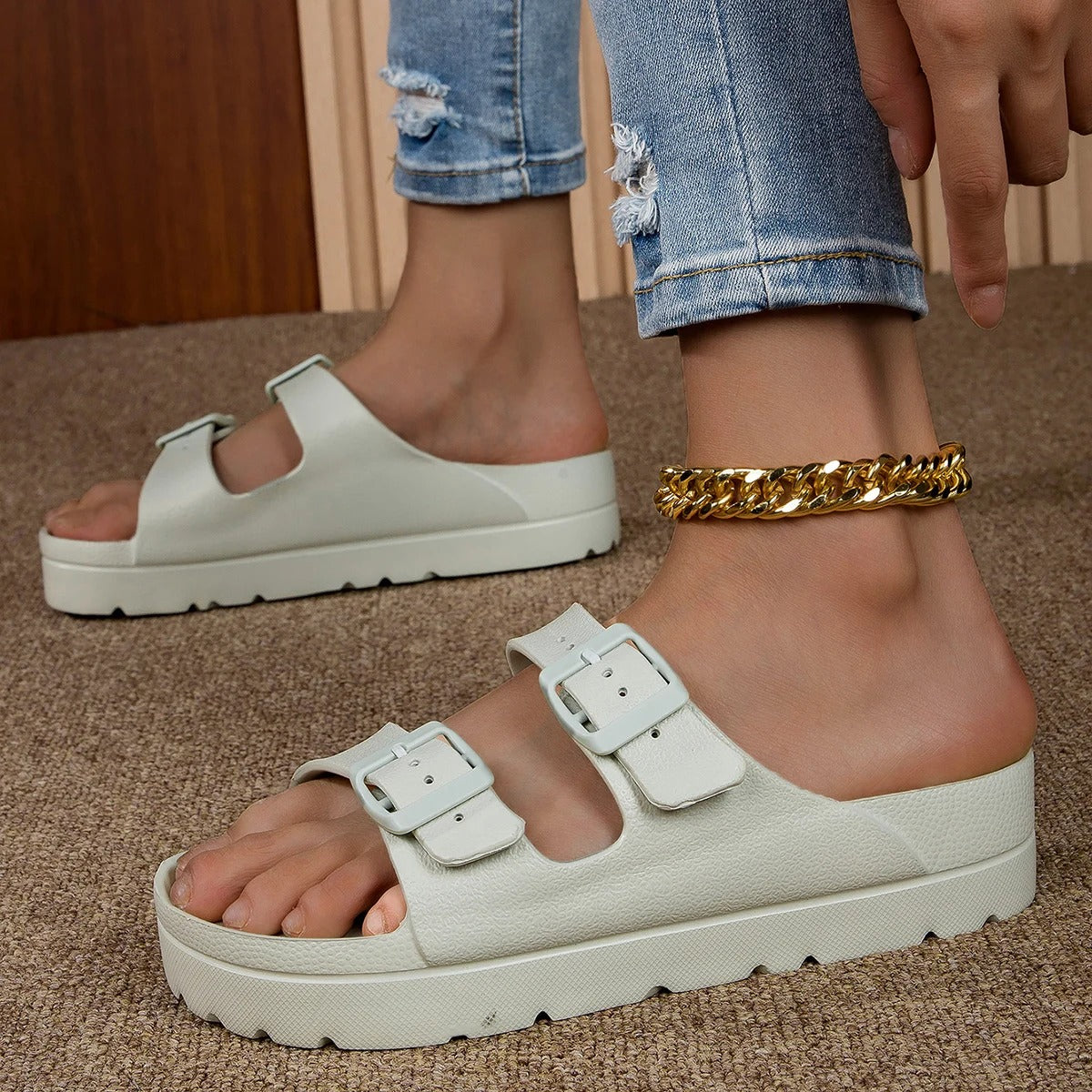 Slippers met Dikke Zool voor Schokabsorptie (Dames)