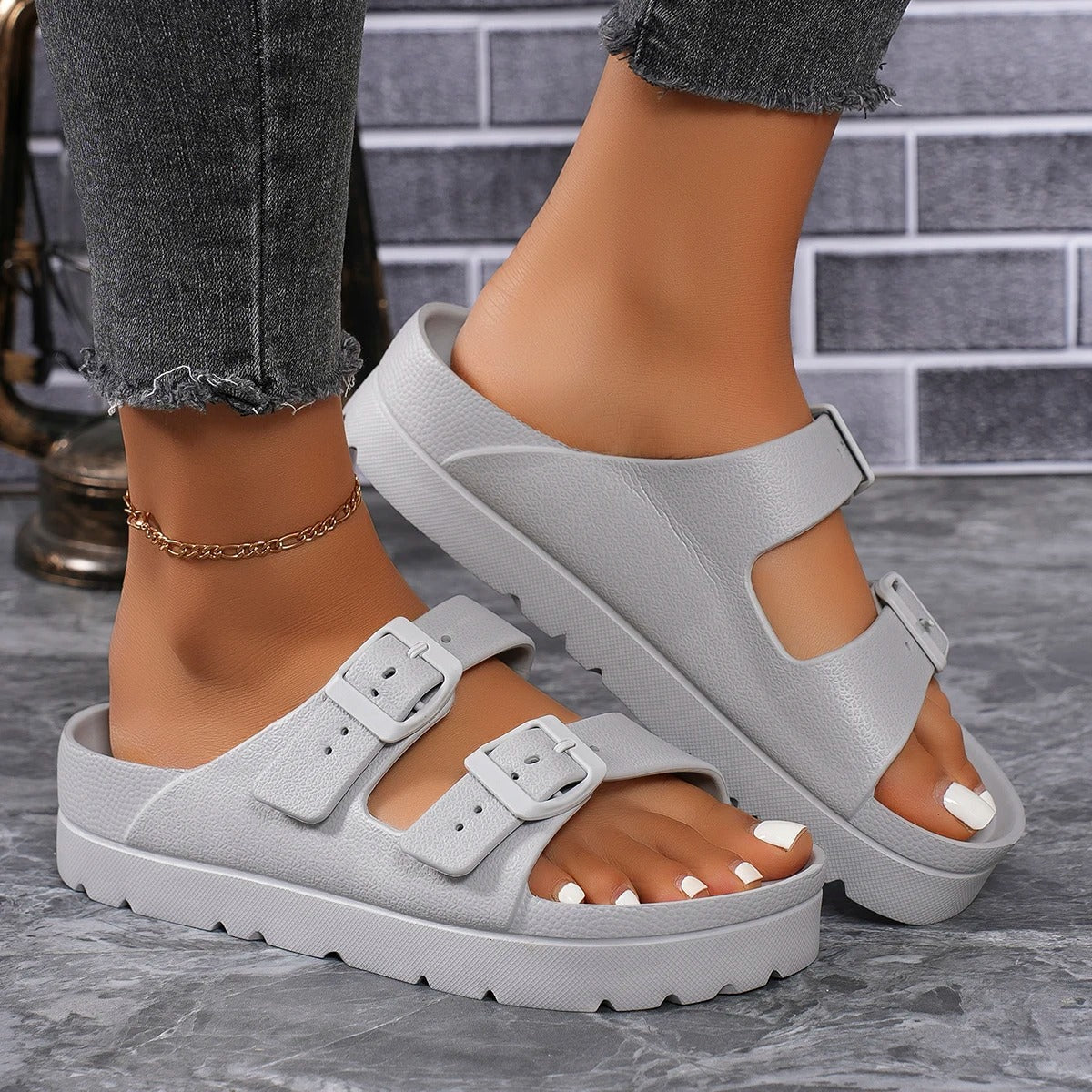 Slippers met Dikke Zool voor Schokabsorptie (Dames)
