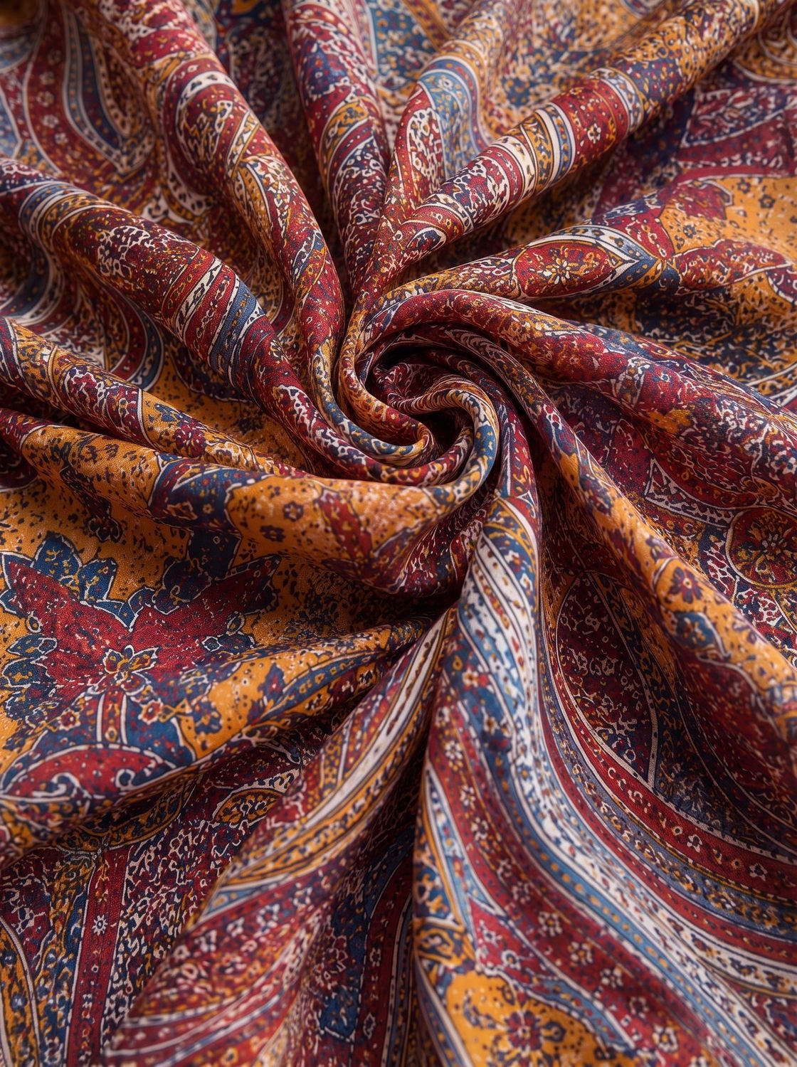 Soepelvallende boho maxi-jurk met paisleyprint en lange mouwen voor dames