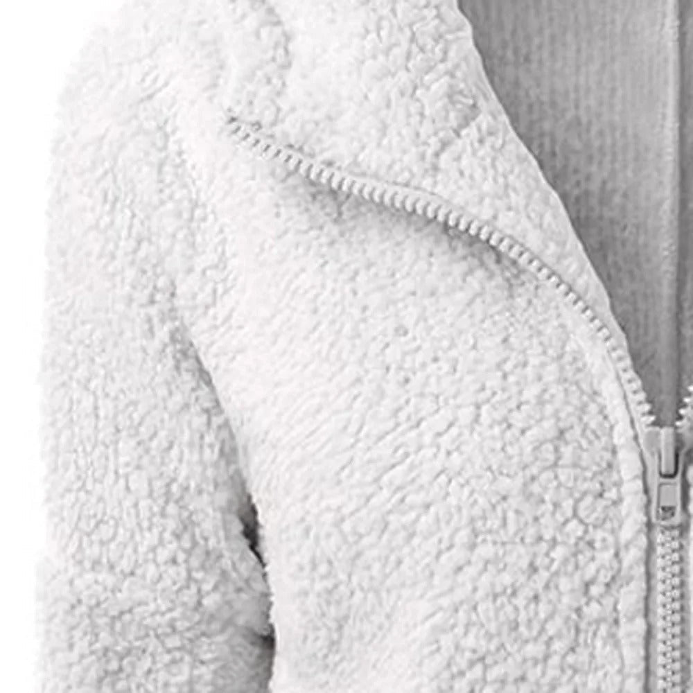 Stijlvolle fleece winterjas voor dames met capuchon en ritssluiting