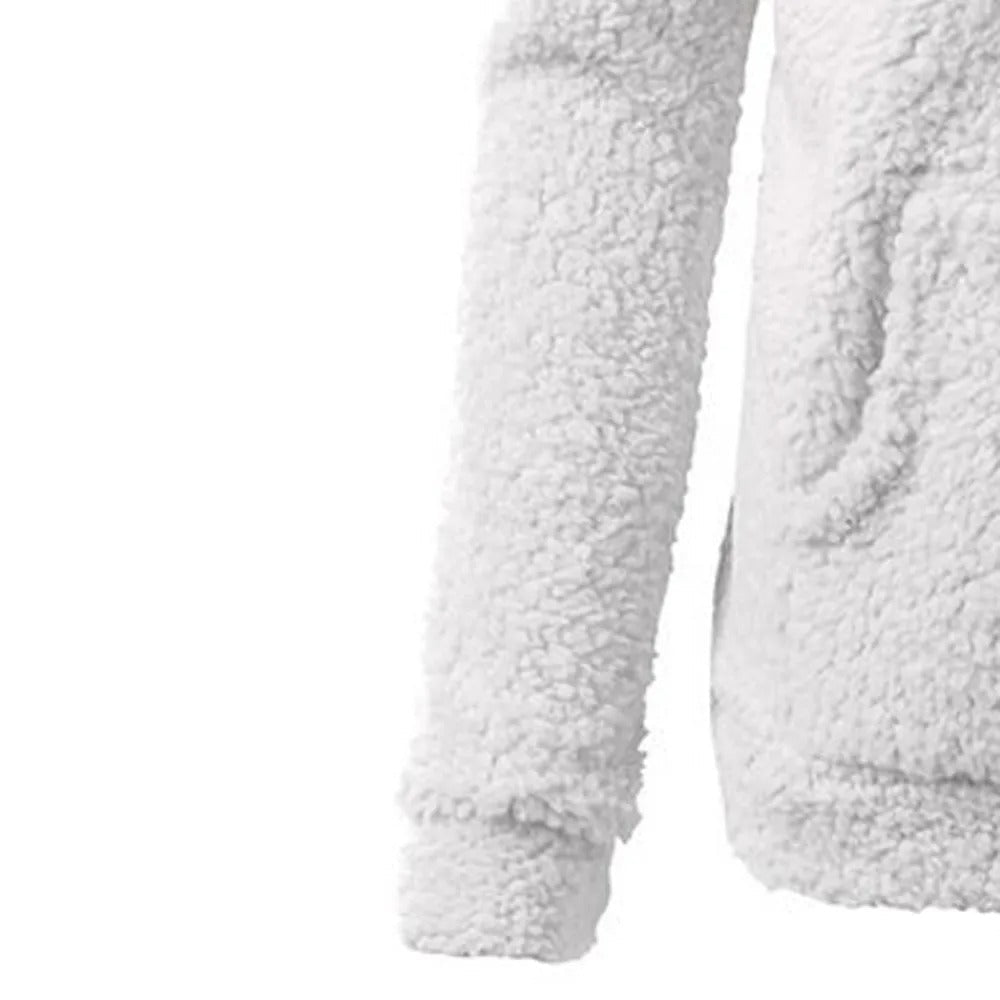 Stijlvolle fleece winterjas voor dames met capuchon en ritssluiting