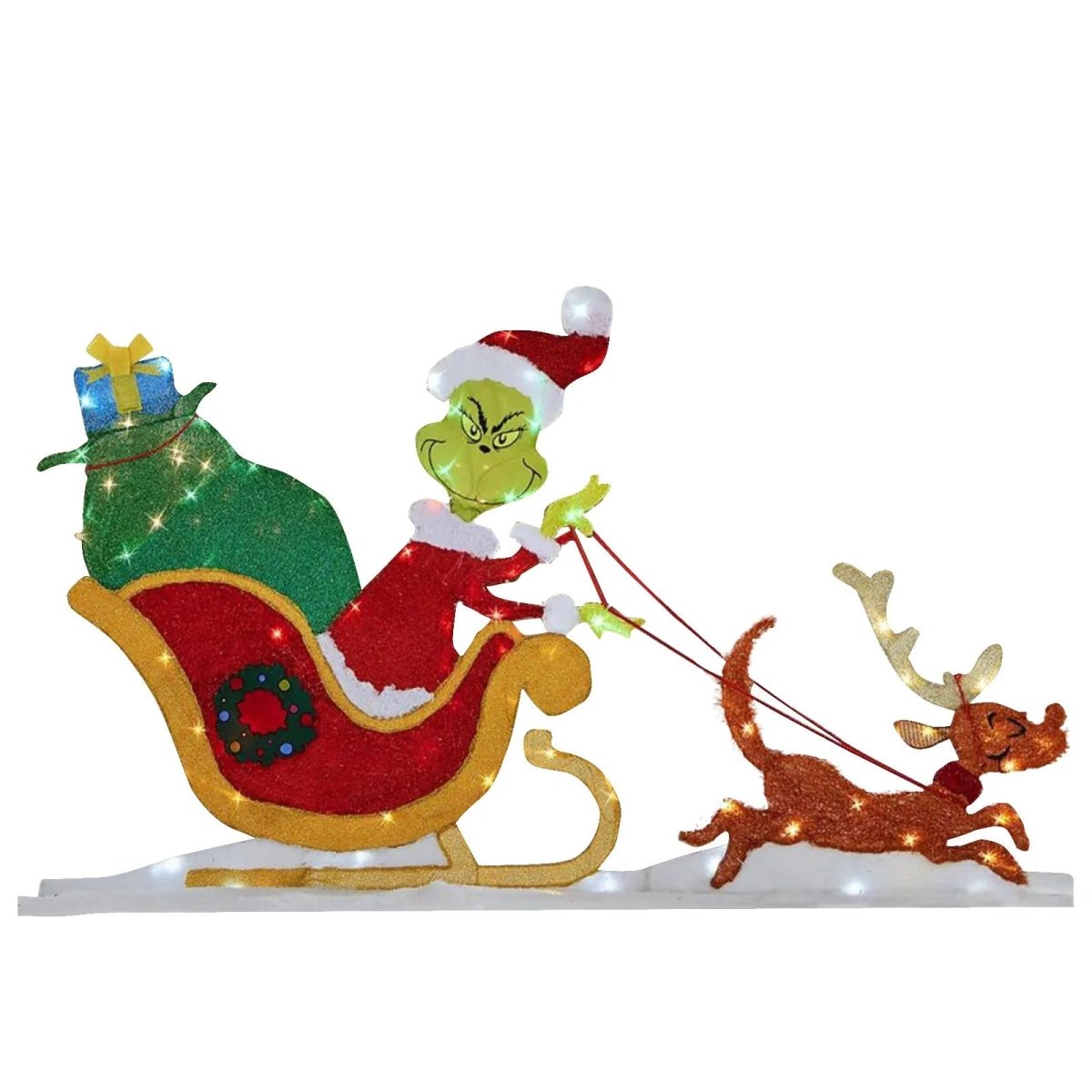 TWINKLON – Feestelijke Grinch Tuindecoratie met LED Verlichting voor Kerstsfeer Buiten