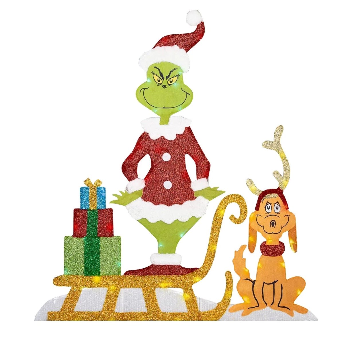 TWINKLON – Feestelijke Grinch Tuindecoratie met LED Verlichting voor Kerstsfeer Buiten