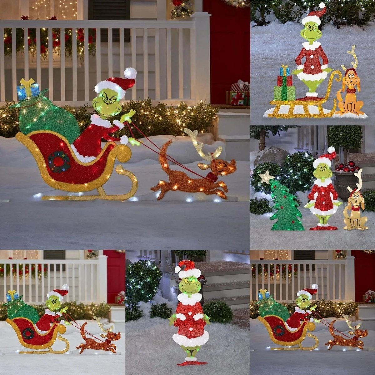 TWINKLON – Feestelijke Grinch Tuindecoratie met LED Verlichting voor Kerstsfeer Buiten