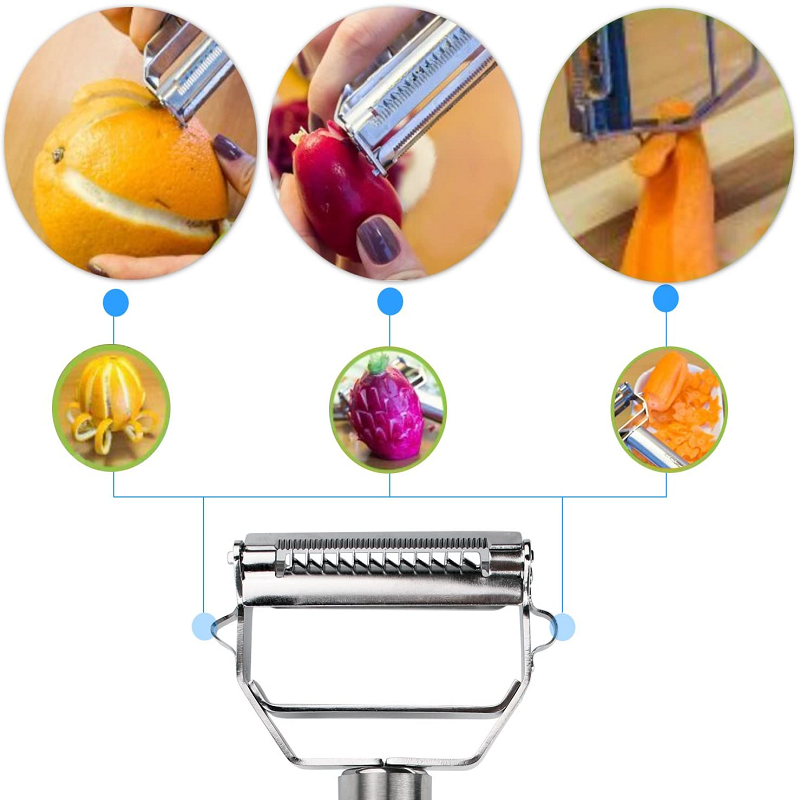 Ultra-scherpe RVS Multifunctionele Groenteschiller & Julienne Snijder