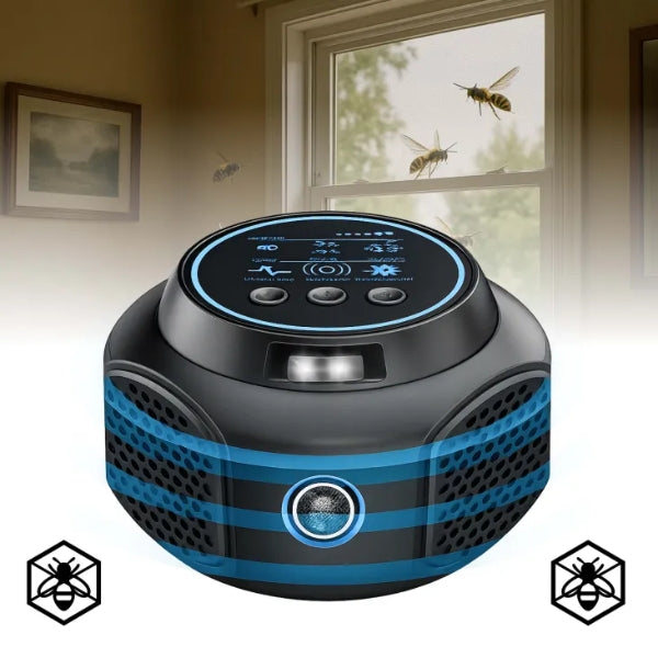 Ultrasone wespen- en hoornaarverjager voor het stopcontact - Zonder chemicaliën - Stille bescherming voor huis, zwembad en terras (bereik tot 300 m²)