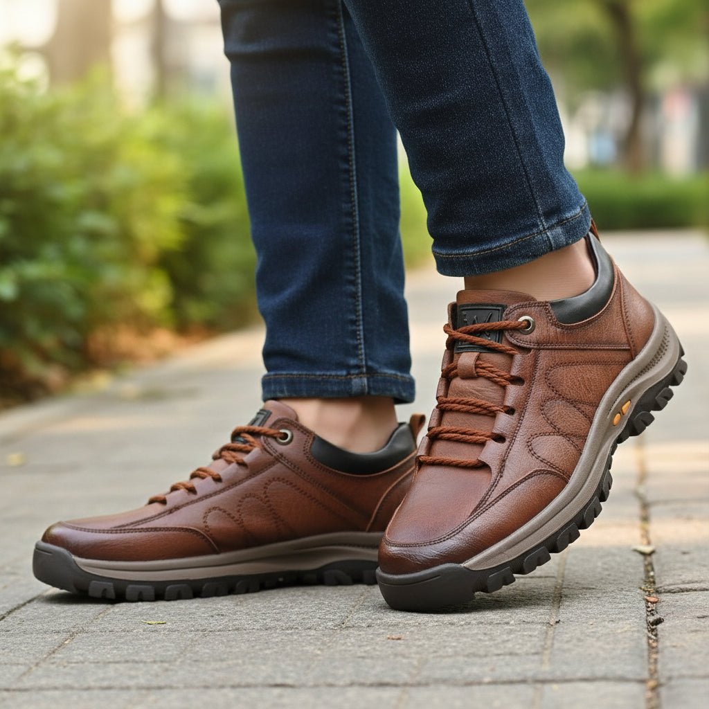 URBANSOLE – Casual Heren Leren Schoenen voor Comfort en Bescherming de Hele Dag