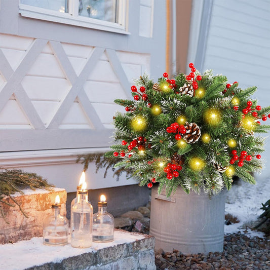 Verlichte Kerstkrans – Voor Bloempotten & als Decoratie