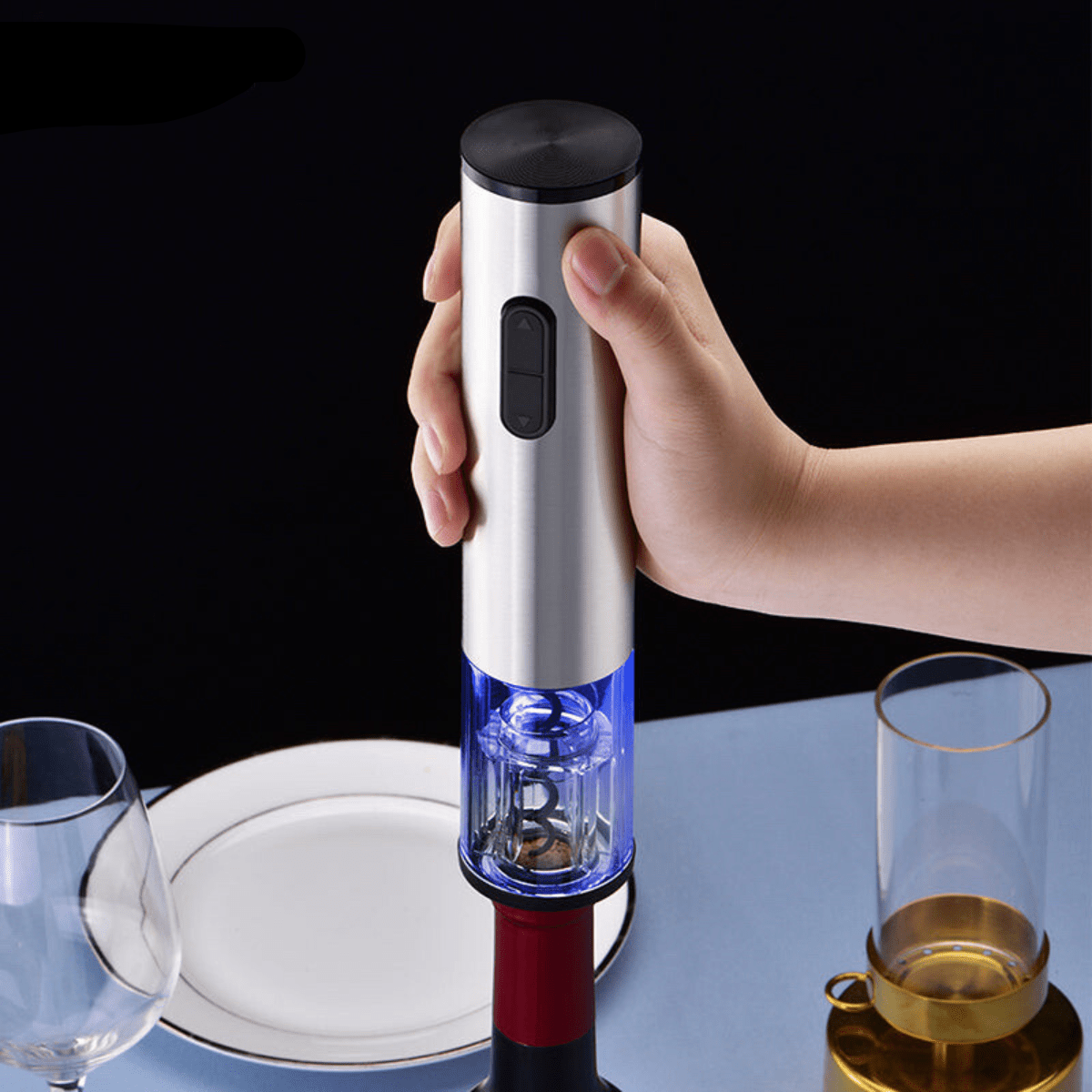 VINOLUX – 4-in-1 Elektrische Wijnopener voor Moeiteloos Openen en Serveren