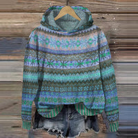 Vintage-geïnspireerde Fair Isle-hoodie voor dames