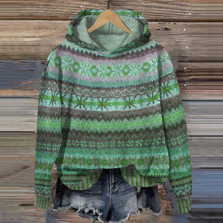 Vintage-geïnspireerde Fair Isle-hoodie voor dames