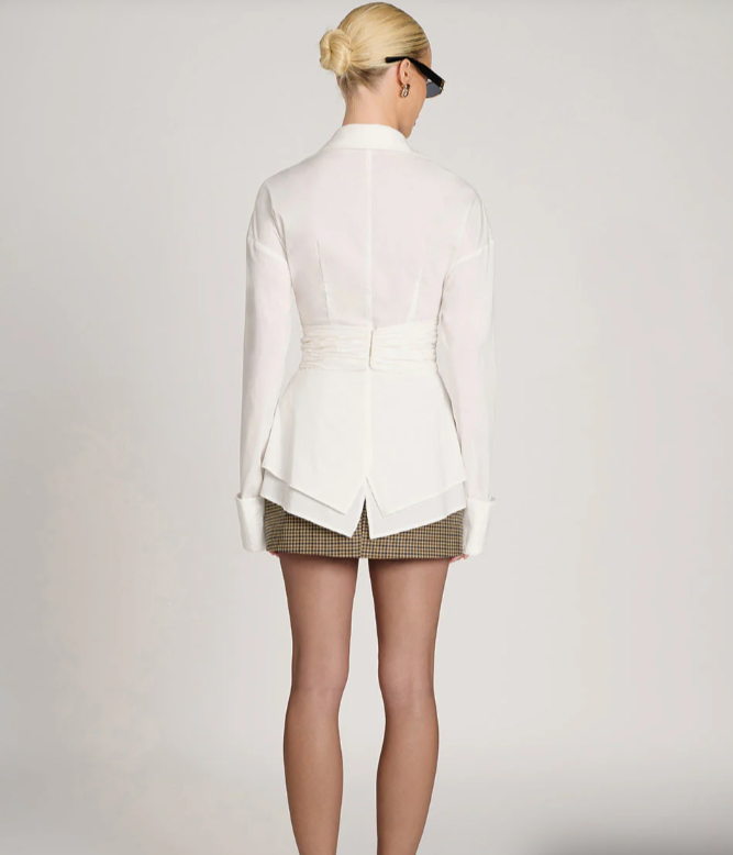 VioraLuxe™ Gedrapeerde Taille Shirt — Vorm Je Taille en Beheers Elke Kamer met Moeiteloze Elegant