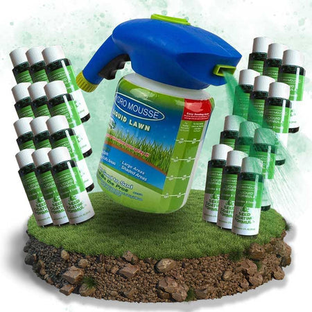 Vloeibaar Graszaad Hydro Mousse Spray | Eenvoudig Aan te Brengen voor Kale Plekken in het Gazon & Veelbetreden Zones
