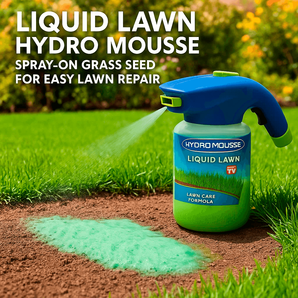 Vloeibaar Graszaad Hydro Mousse Spray | Eenvoudig Aan te Brengen voor Kale Plekken in het Gazon & Veelbetreden Zones