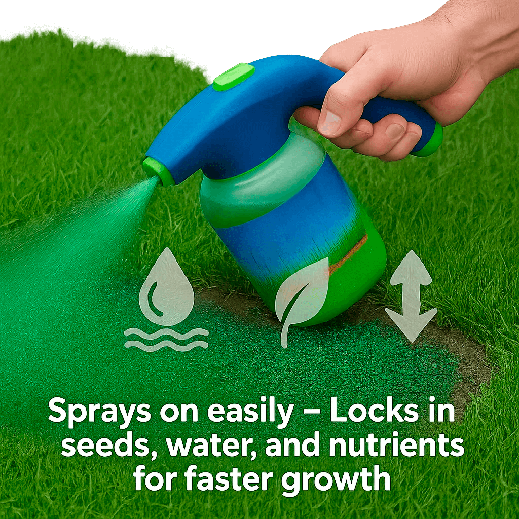 Vloeibaar Graszaad Hydro Mousse Spray | Eenvoudig Aan te Brengen voor Kale Plekken in het Gazon & Veelbetreden Zones