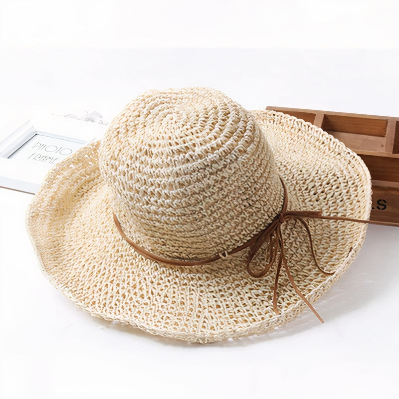 Vrouwen Fedora Vouwbare Zonnehoed met Brede Rand Universeel