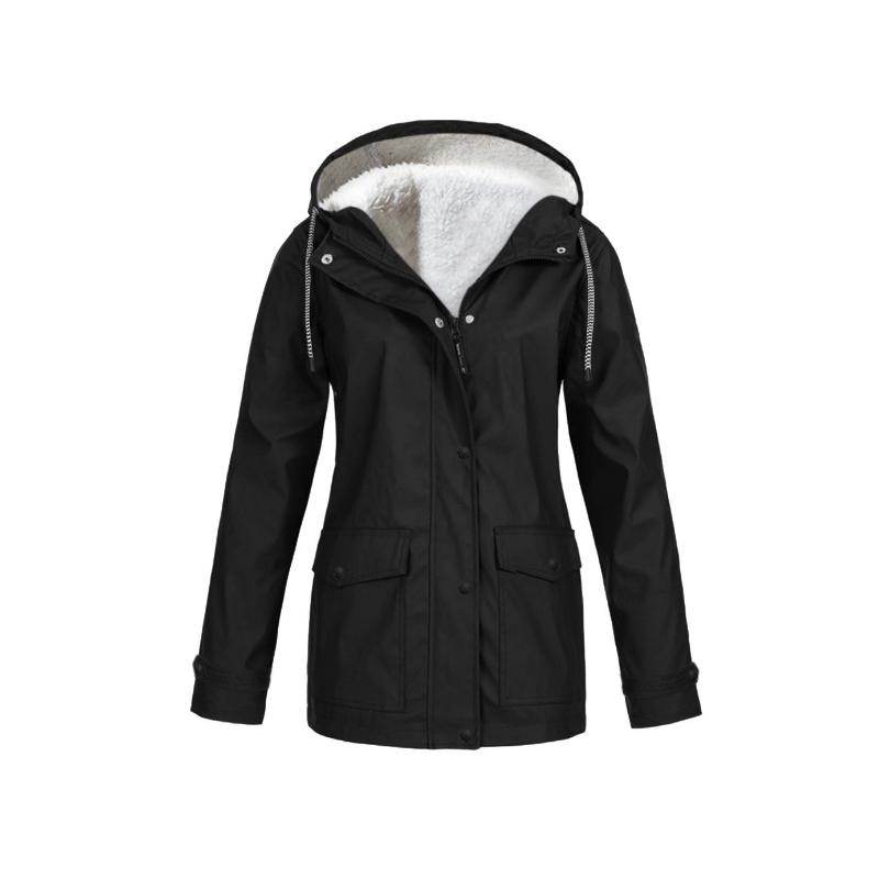 Warme waterdichte dameswinterjas met ritssluiting