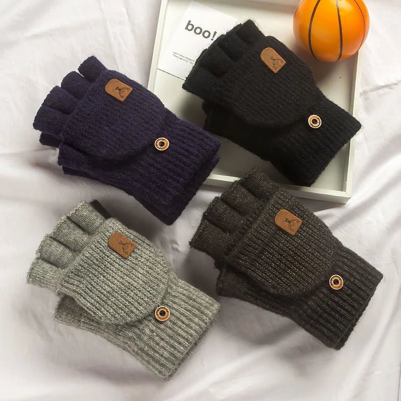WARMTOUCH – Winter Halvinger Handschoenen met Touchscreen Functie & Zacht Brei Ontwerp