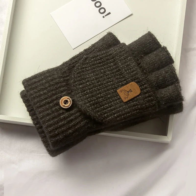 WARMTOUCH – Winter Halvinger Handschoenen met Touchscreen Functie & Zacht Brei Ontwerp