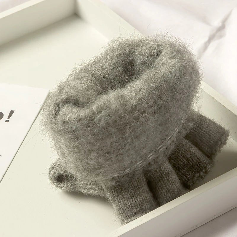 WARMTOUCH – Winter Halvinger Handschoenen met Touchscreen Functie & Zacht Brei Ontwerp