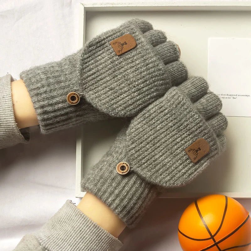 WARMTOUCH – Winter Halvinger Handschoenen met Touchscreen Functie & Zacht Brei Ontwerp