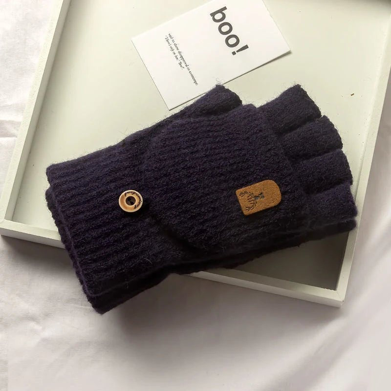 WARMTOUCH – Winter Halvinger Handschoenen met Touchscreen Functie & Zacht Brei Ontwerp