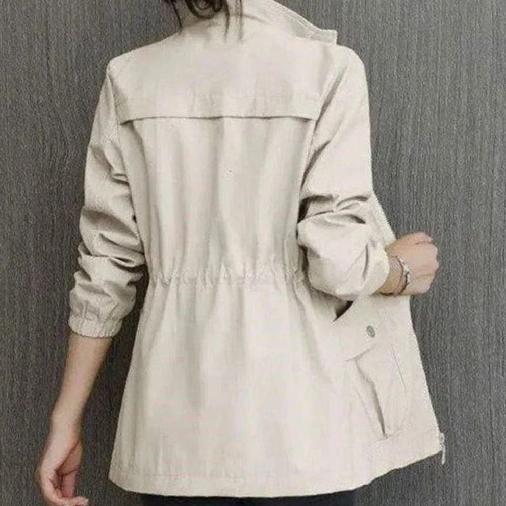 Waterdichte dames-trenchcoat met ritssluiting en relaxte pasvorm
