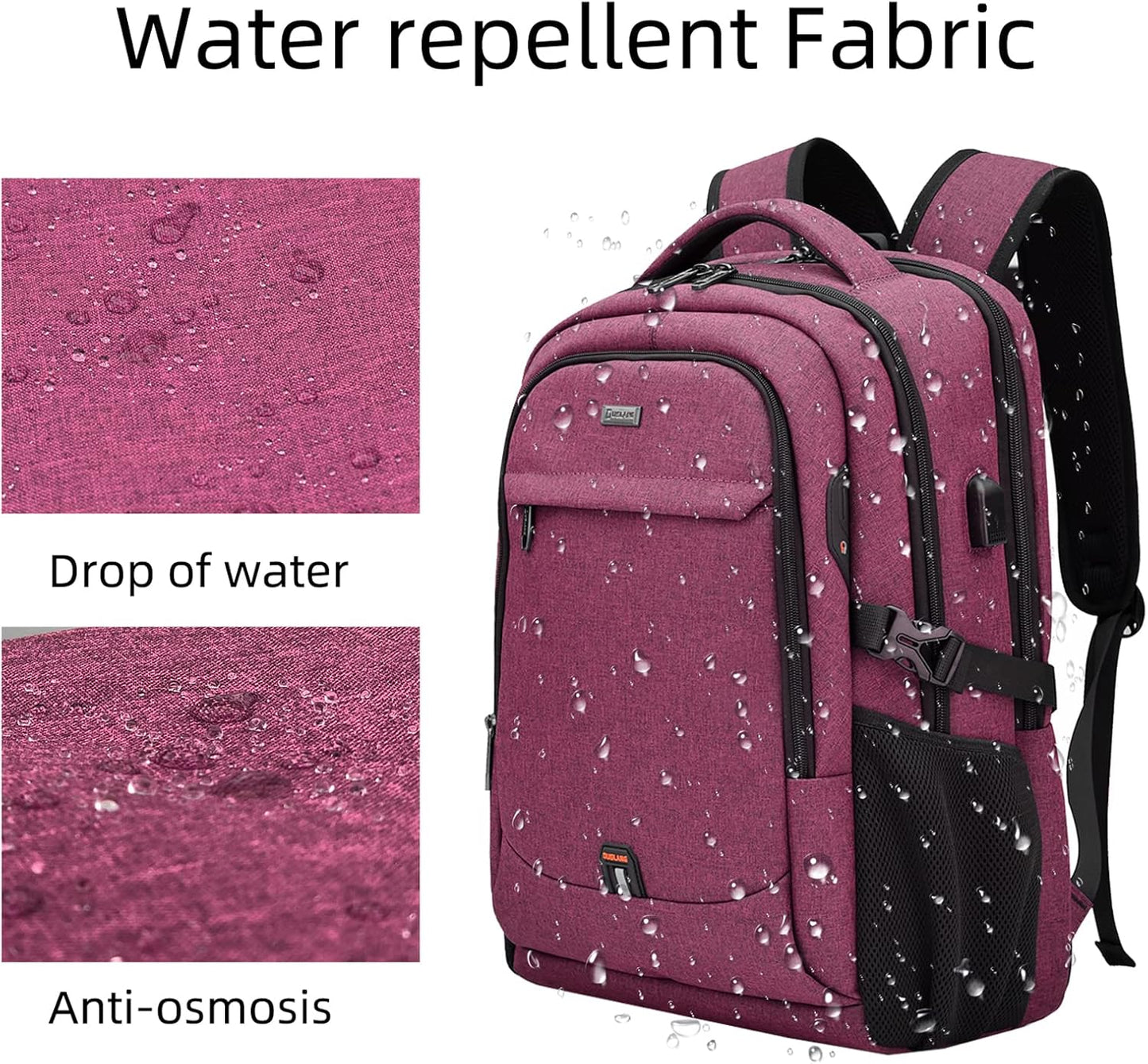 Waterdichte Reis Laptop Rugzak met USB Poort & Georganiseerde Opslag