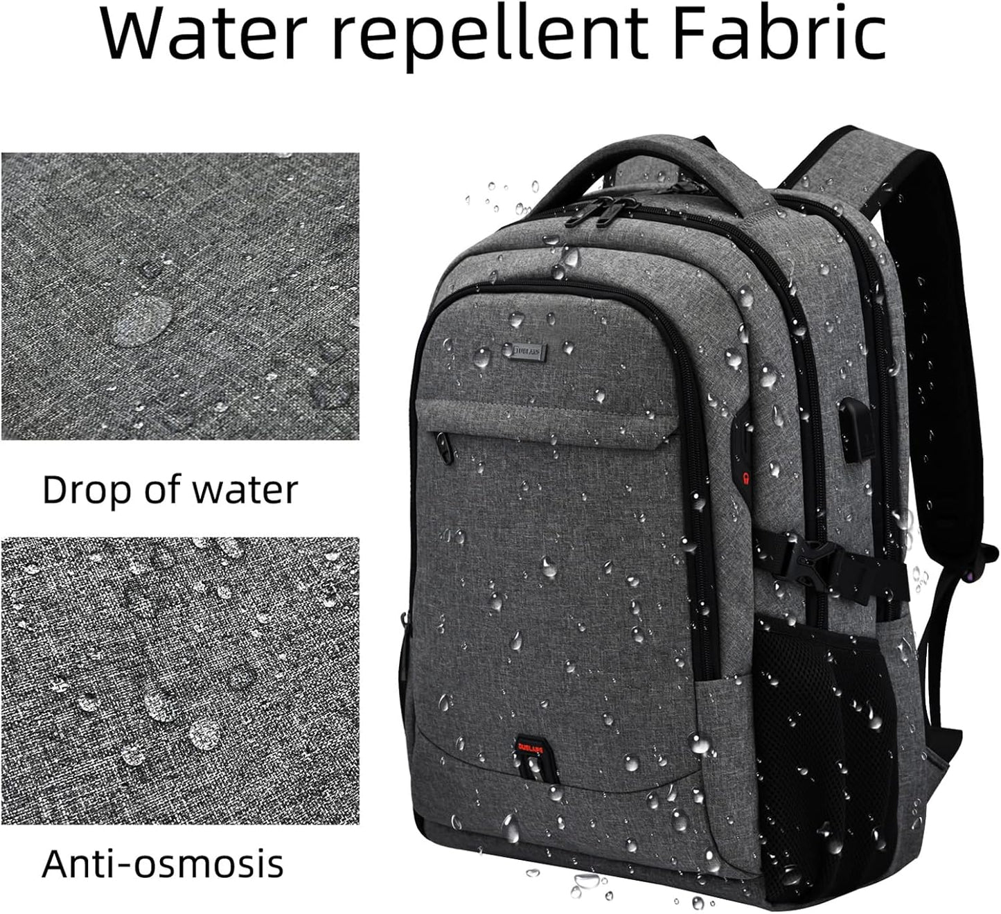 Waterdichte Reis Laptop Rugzak met USB Poort & Georganiseerde Opslag