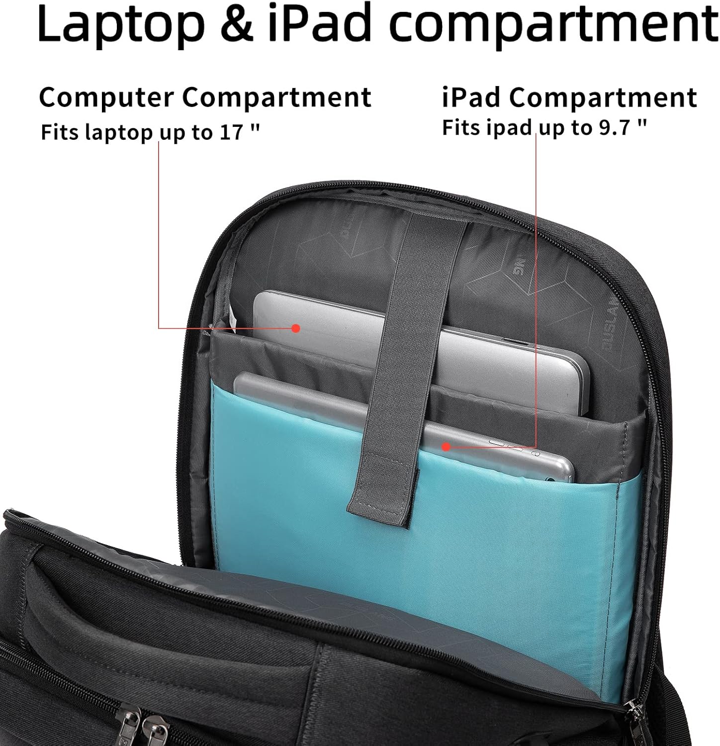Waterdichte Reis Laptop Rugzak met USB Poort & Georganiseerde Opslag